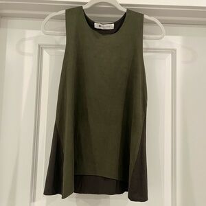 Impeccable Pig Olive Green Suede Tank Blouse- M